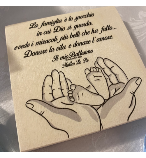 BOMBONIERA QUADRETTO LEGNO
