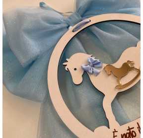 FIOCCO IN TULLE, PLEXIGLASS O LEGNO