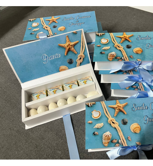 COFANETTO GRANDE CONFETTI, CIOCCOLATINI E PENNA